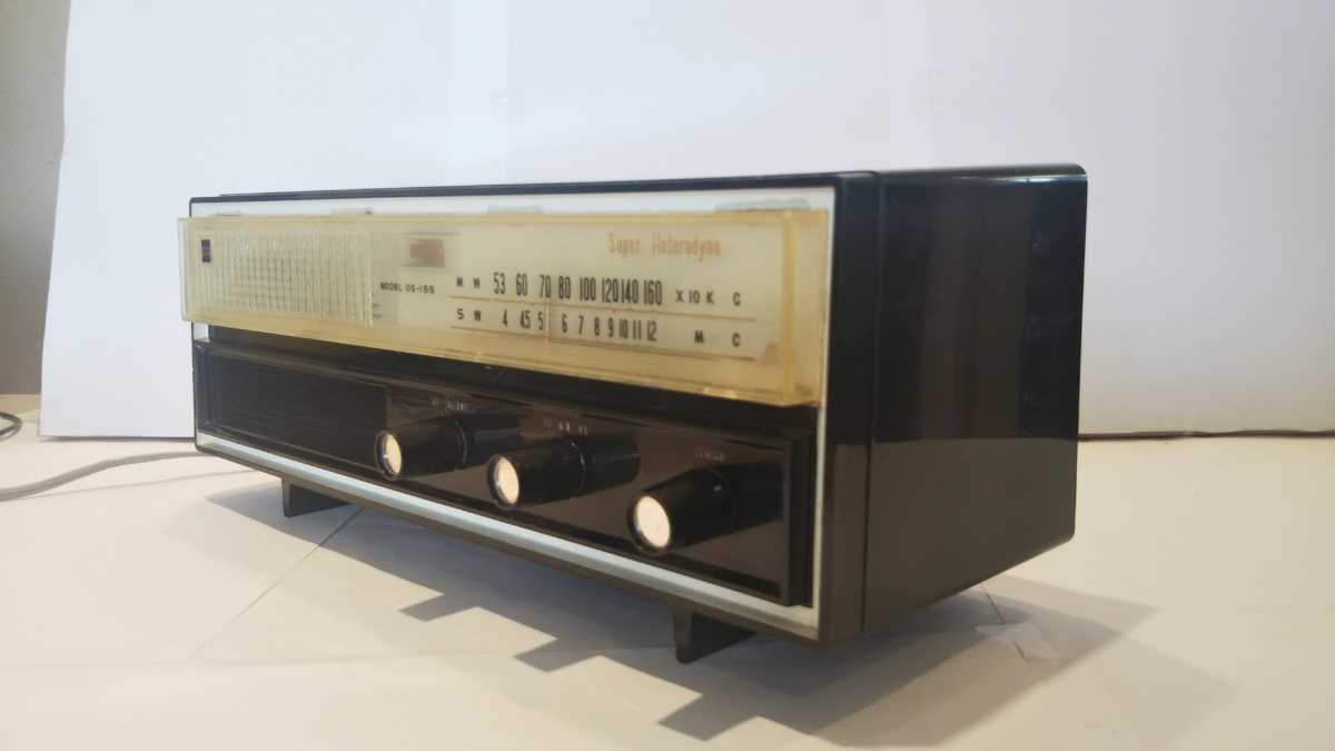  Osaka Onkyo vacuum tube radio OS-195 type (1961 year Showa era 36 year ), operation, beautiful goods.