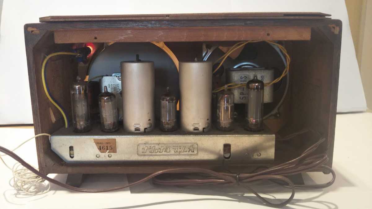ナショナル真空管ラジオ 、DL-380(1955年、昭和30年式)、作動 ナショナル真空管ラジオ 、DL-380(1955年、昭和30年式)、作動