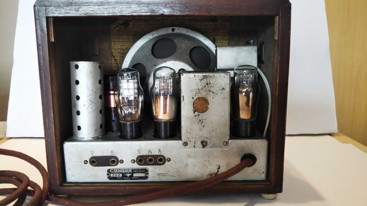  Condor (THS Sakamoto завод )360, вакуумная трубка радио (1930 годы, Showa 10 годы ), редкий, оригинал, необходимо обслуживание товар.