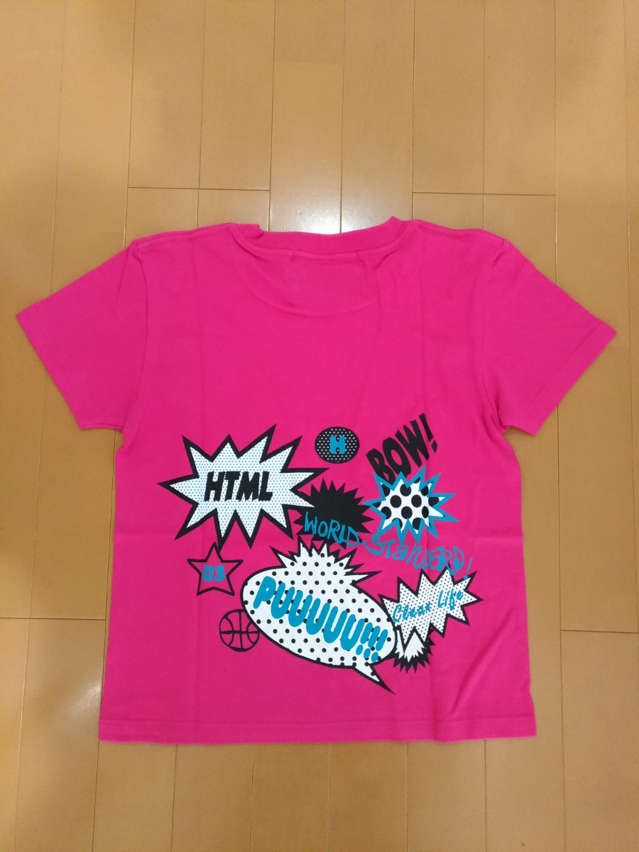 新品未使用！HTML(エイチティーエムエル)パッションピンクの半袖Tシャツ/スカンク/バックプリントあり/カラフル/XSサイズ