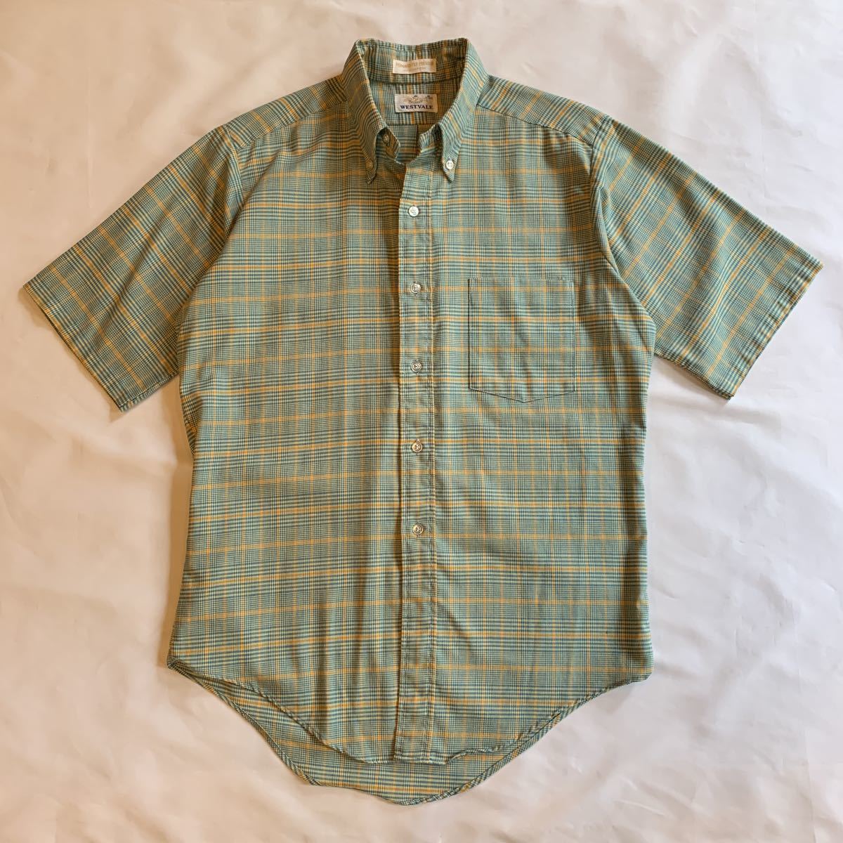 60s WESTVALE PLAID B.D.SHIRT ヴィンテージ ビンテージ チェックシャツ ボタンダウンシャツ BDシャツ 3点留め アメトラ 50s 送料無料_画像2