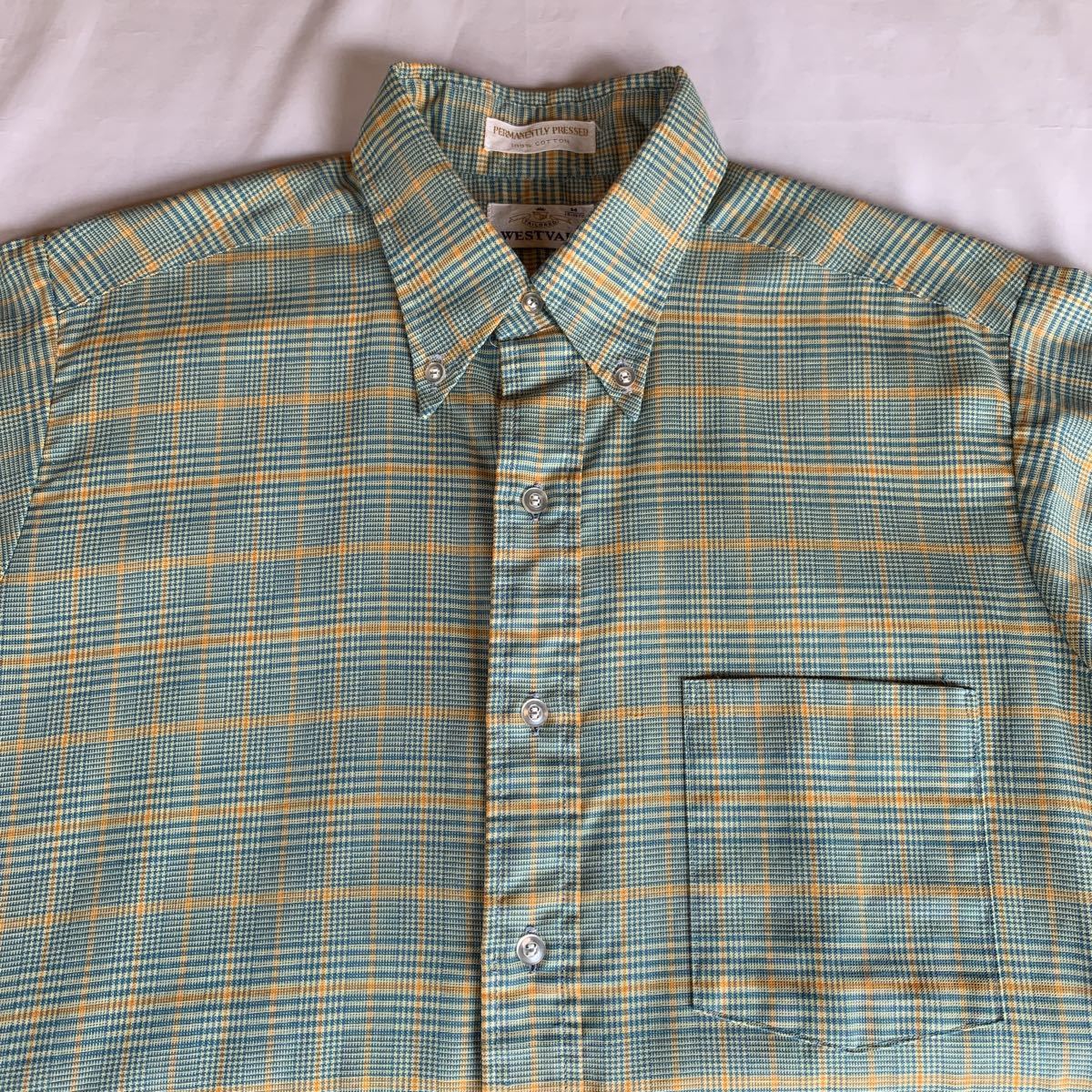 60s WESTVALE PLAID B.D.SHIRT ヴィンテージ ビンテージ チェックシャツ ボタンダウンシャツ BDシャツ 3点留め アメトラ 50s 送料無料_画像5