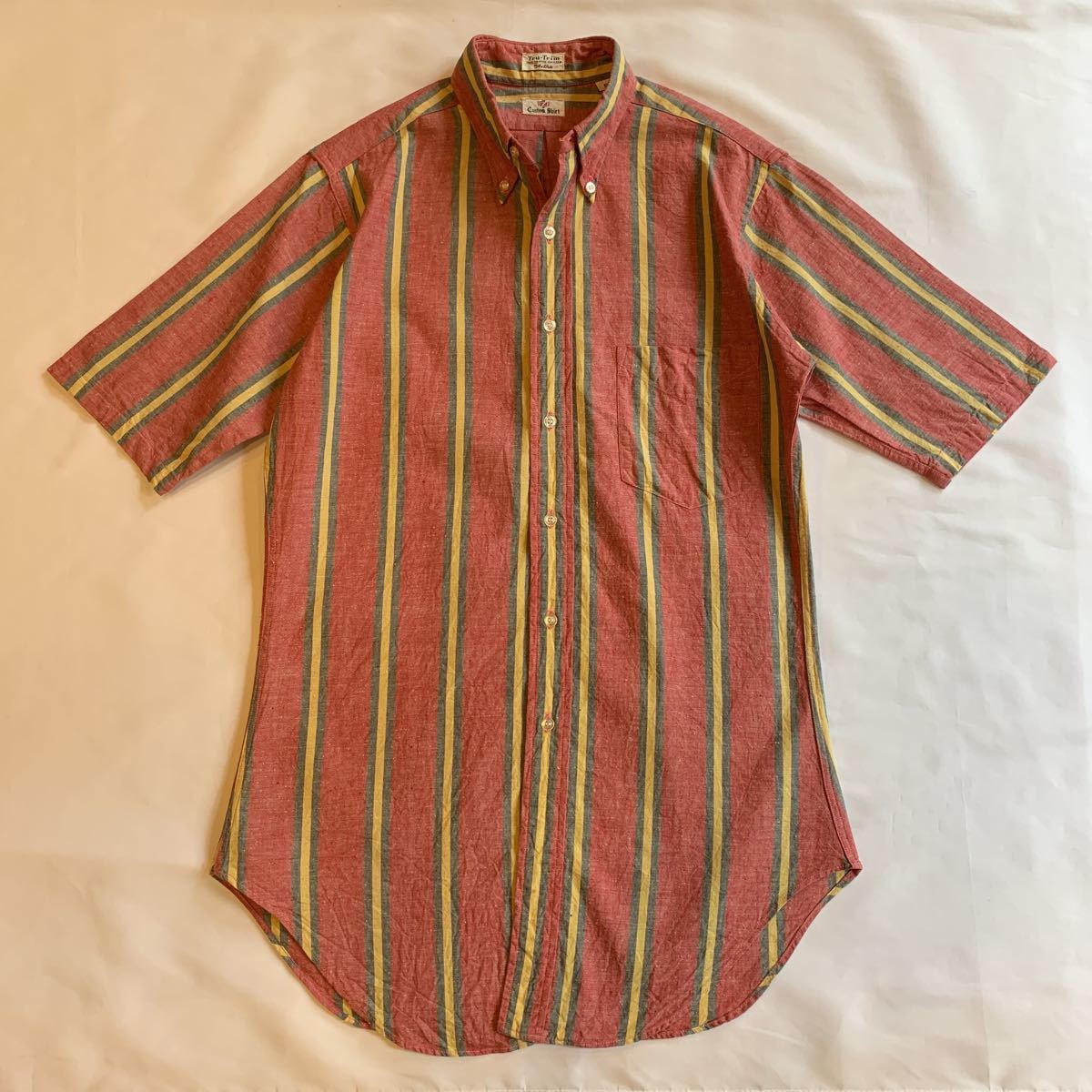 ~60s Aetna STRIPE B.D.SHIRT DEAD STOCK NOS ヴィンテージ ビンテージ ストライプシャツ ボタンダウンシャツ BDシャツ 50s 送料無料 3点留_画像2