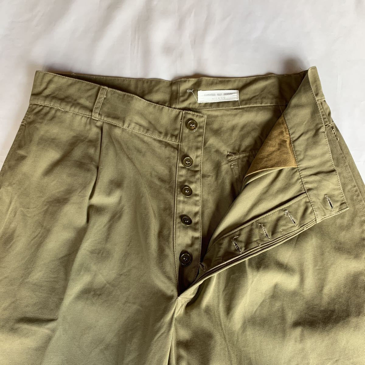 60s ITALIAN MILITARY CHINO TROUSERS ヴィンテージ ビンテージ イタリアミリタリー チノトラウザーズ チノパンツ タック 50s トラッド_画像5