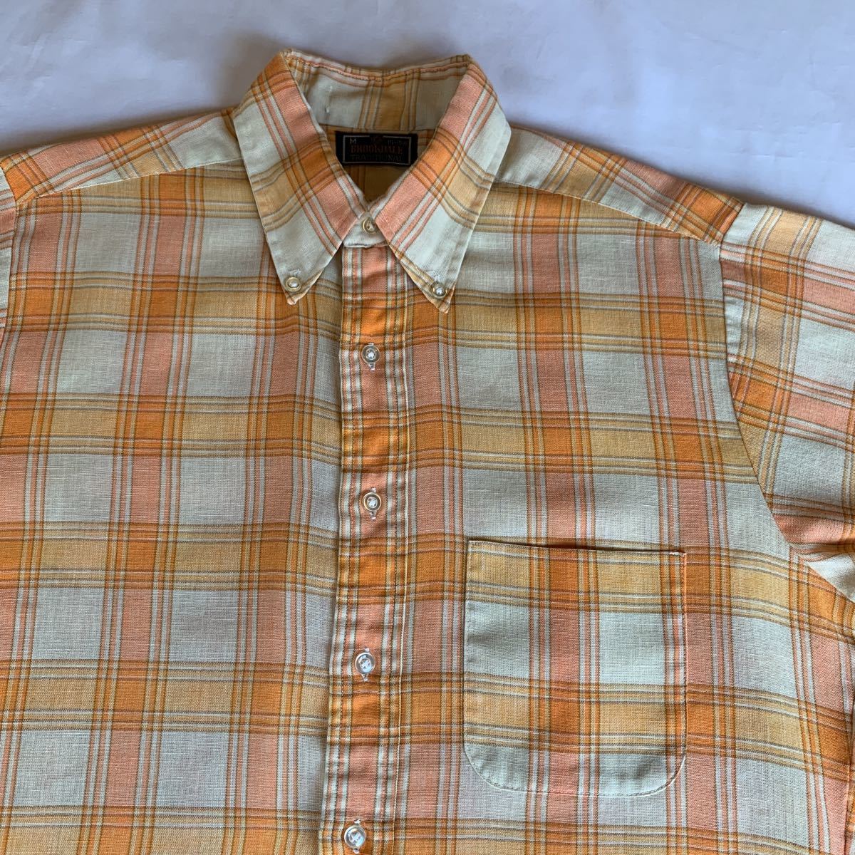 60s BROOKDALE PLAID B.D.SHIRT ヴィンテージ ビンテージ チェックシャツ ボタンダウンシャツ BDシャツ 3点留め アメトラ 50s 送料無料_画像5