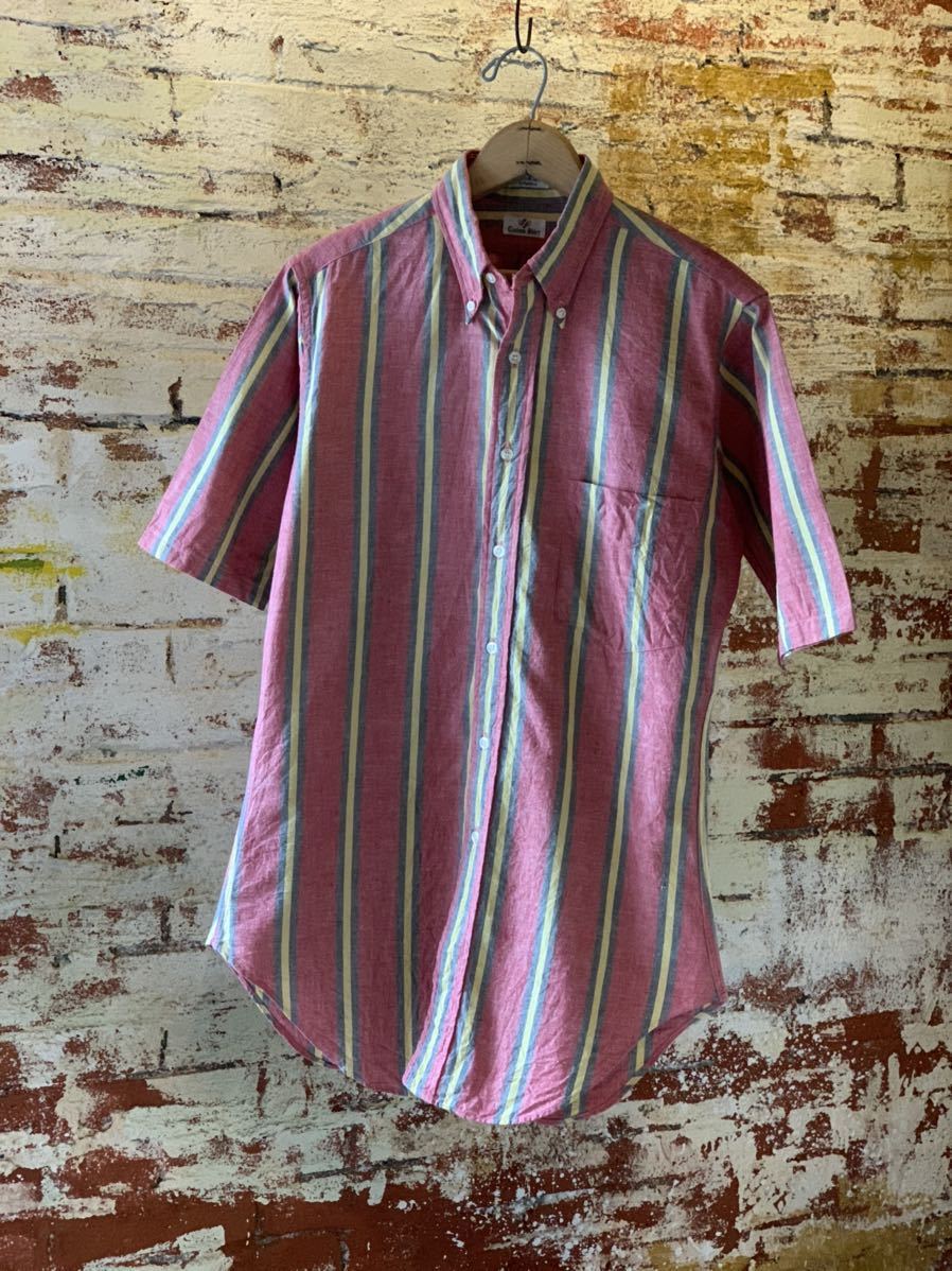 ~60s Aetna STRIPE B.D.SHIRT DEAD STOCK NOS ヴィンテージ ビンテージ ストライプシャツ ボタンダウンシャツ BDシャツ 50s 送料無料 3点留_画像1