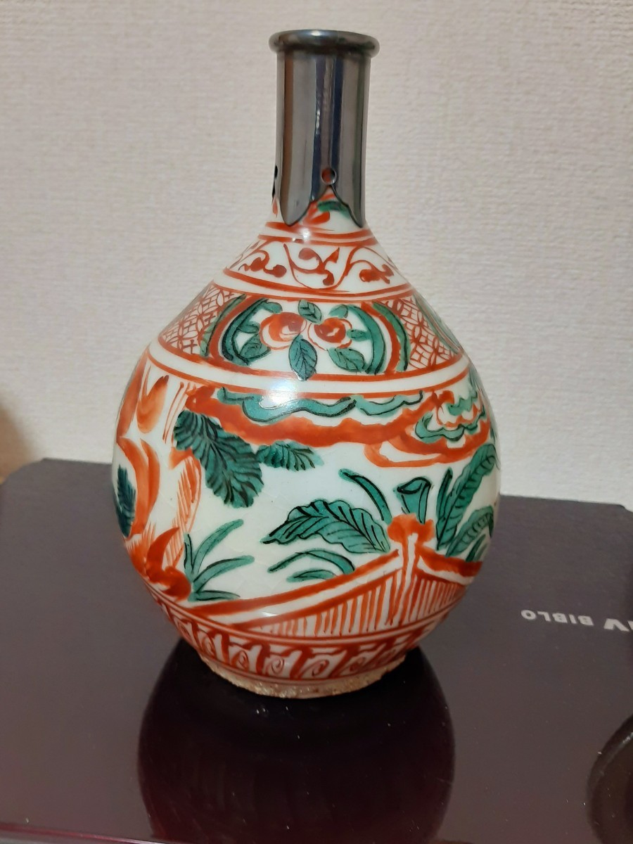 呉須赤絵　鹿紋花瓶 南京赤絵 唐物 中国明時代　 色絵 花瓶　景徳鎮窯