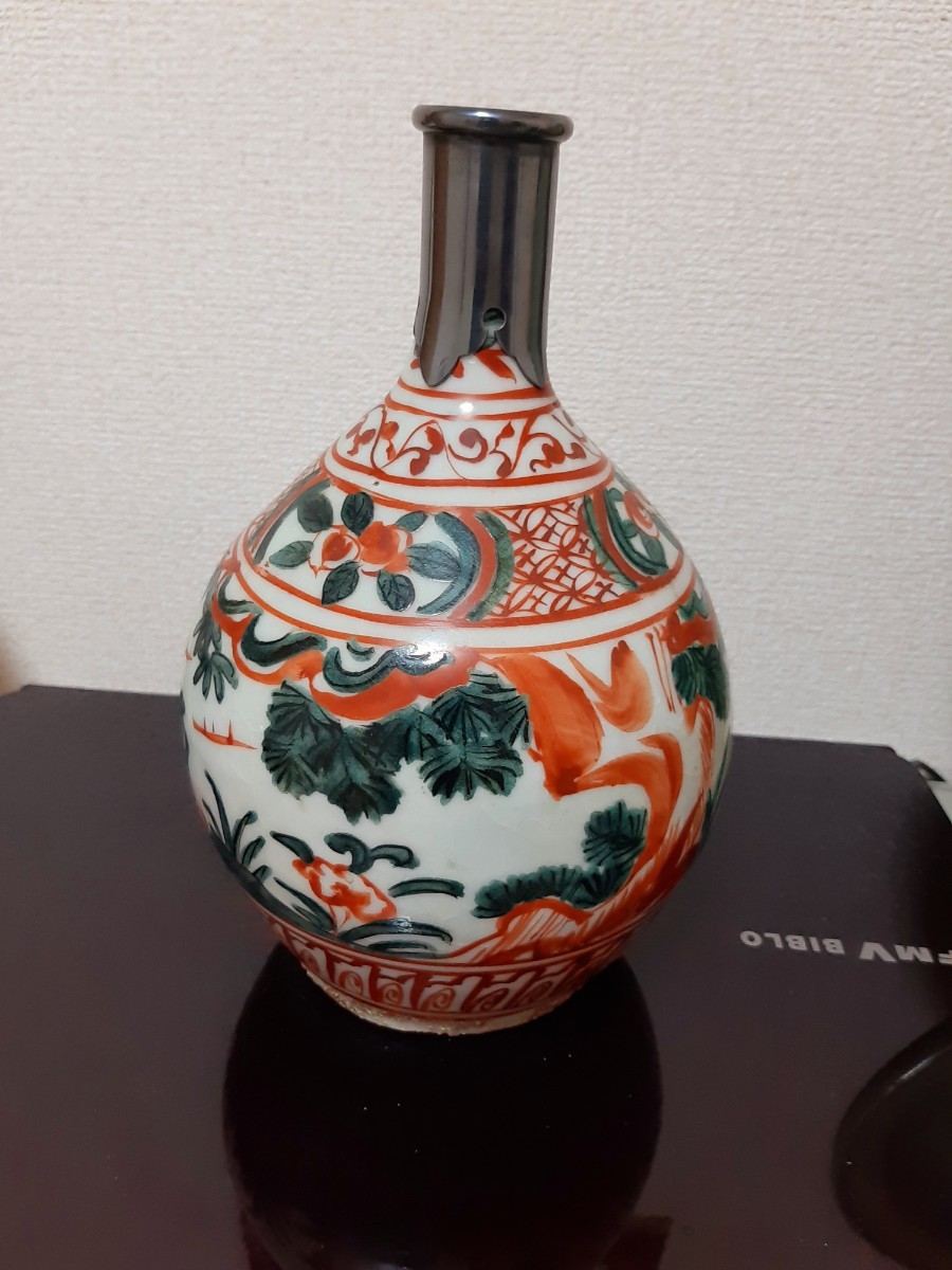 呉須赤絵　鹿紋花瓶 南京赤絵 唐物 中国明時代　 色絵 花瓶　景徳鎮窯