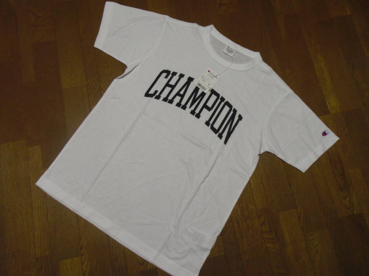 新品♪(チャンピオン)Champion ♪ アメカジ♪クールネックロゴプリントTeeシャツ ユニセックス♪ホワイト♪サイズL♪_画像2