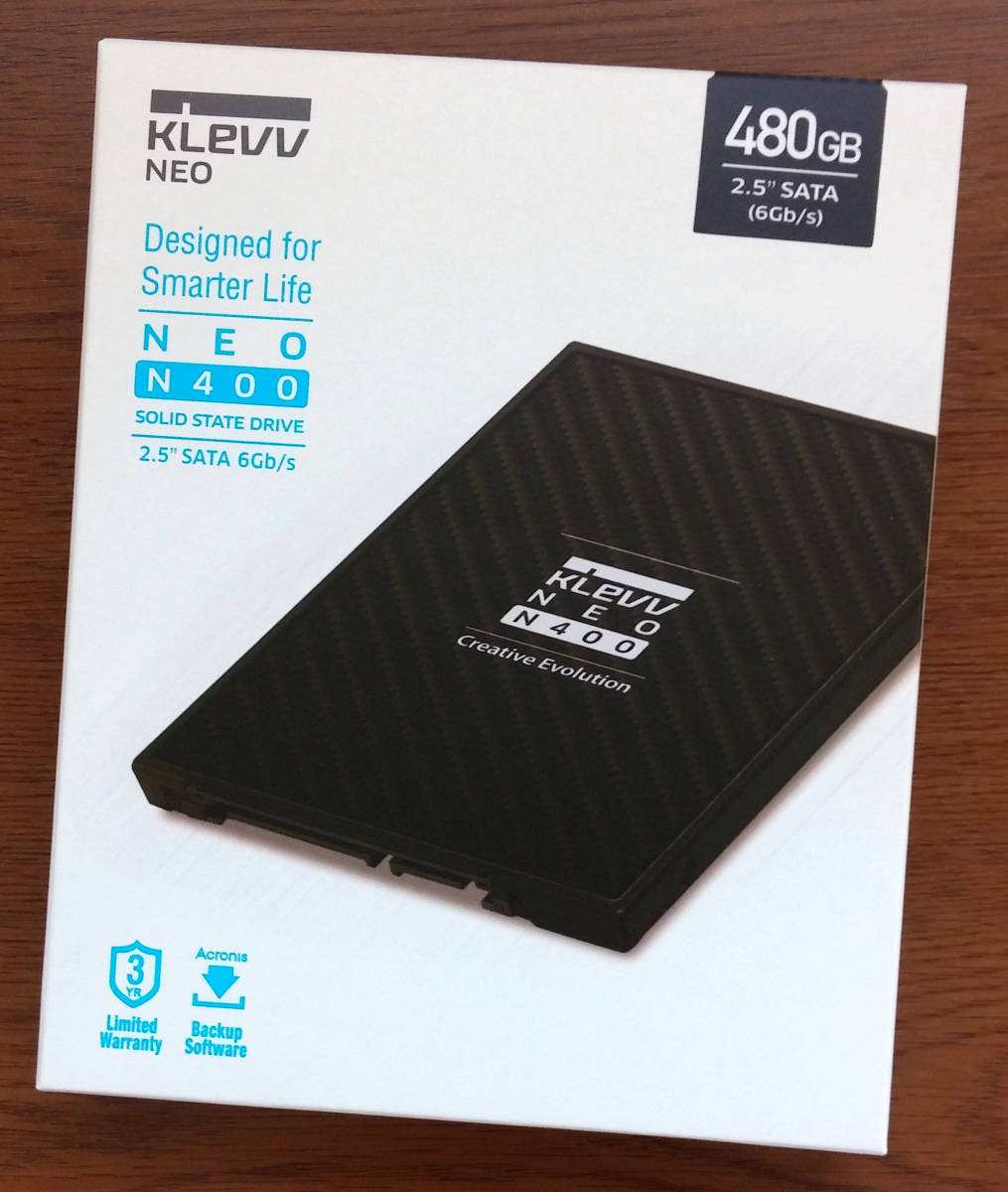 新品 未開封 ESSENCORE KLEVV 480GB SSD NEO N400 K480GSSDS3-N40 移行ソフトAcronis True Image HD無料利用可能 2.5インチ SATA3 6Gb/s_画像6