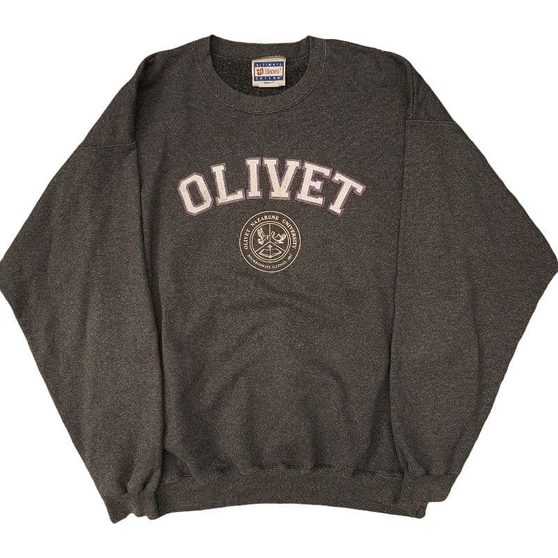 90s ヘインズ Hanes カレッジ スウェット ボロ 雰囲気系 ネイビー L