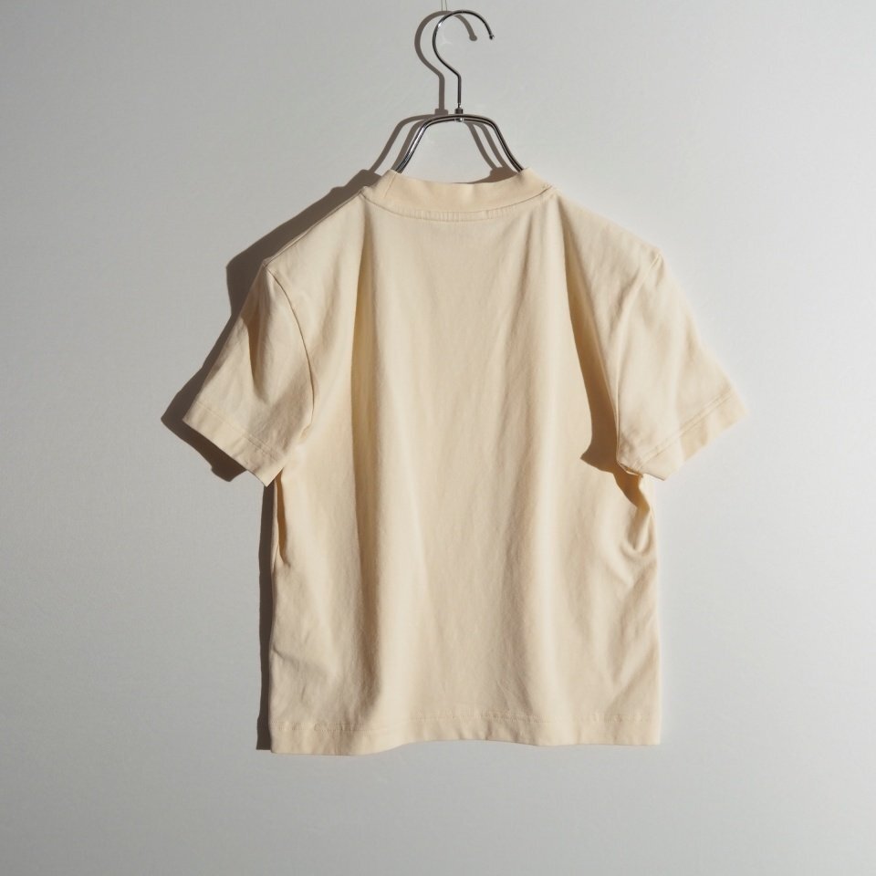 R2883P ▼JACQUEMUS ジャックムス▼ LE TSHIRT GROS GRAIN ロゴ クロップド Tシャツ アイボリー M / 半袖 カットソー ホワイト 春夏 mks_画像3