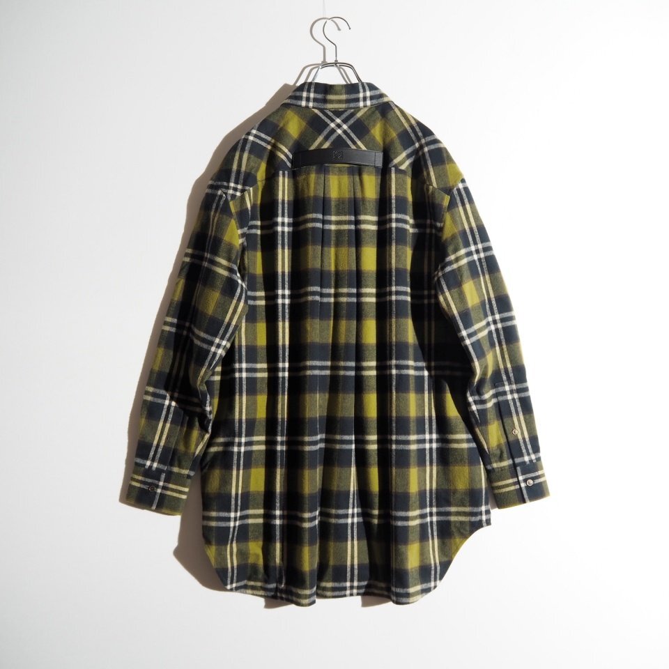 C6102P ▼LOEWE ロエベ▼ コットンフランネル パデッド オーバーサイズ シャツジャケット グリーンチェック 46 / H526Y05X31 中綿 秋冬 mks_画像5