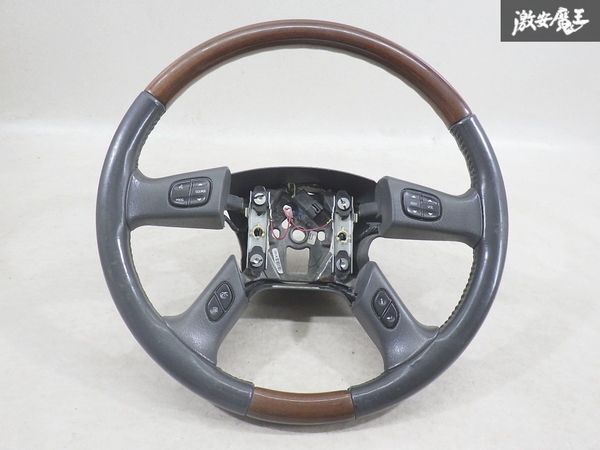 【実働 ストア出品】キャデラック 純正 エスカレード 06年 ステアリング ハンドル ホイール ウッド レザー コンビ P21997720 内装 棚3-3_画像1