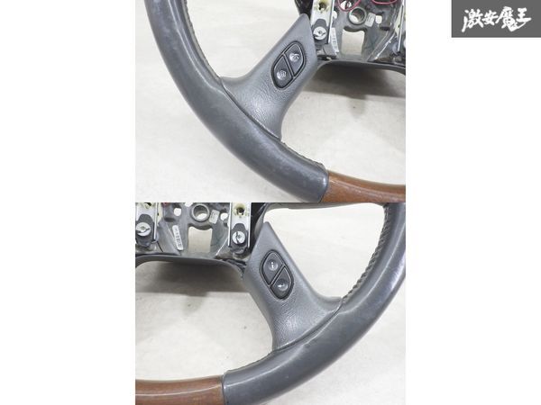 【実働 ストア出品】キャデラック 純正 エスカレード 06年 ステアリング ハンドル ホイール ウッド レザー コンビ P21997720 内装 棚3-3_画像3