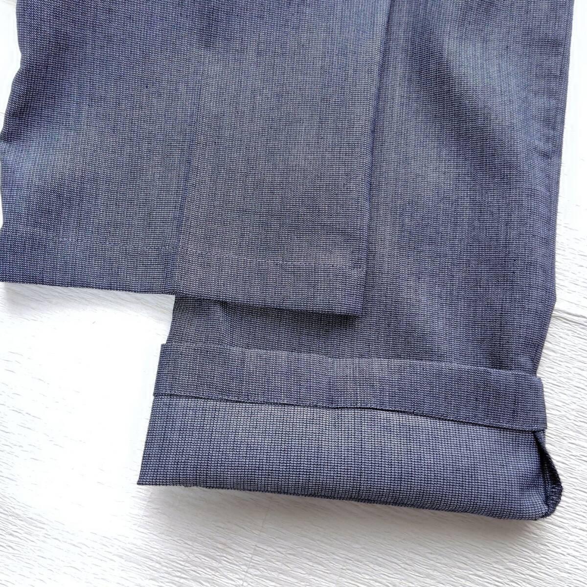 春夏 美品 洗える CAFE SOHO カジュアルスラックス 超ストレッチ メンズ76 杢ブルー 清涼トラウザーズ チノパン ジャケパン AOKI_画像6