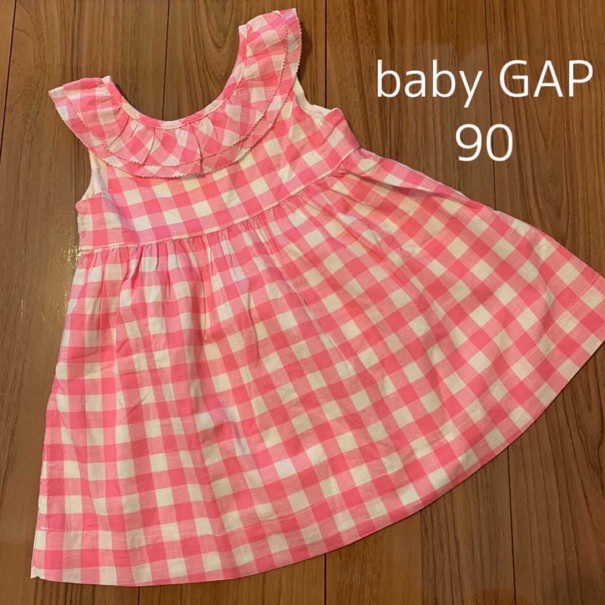 Paypayフリマ 新品 Baby Gap ベビーギャップ ピンク ギンガムチェック ワンピース おむつカバー付き 90cm 女の子