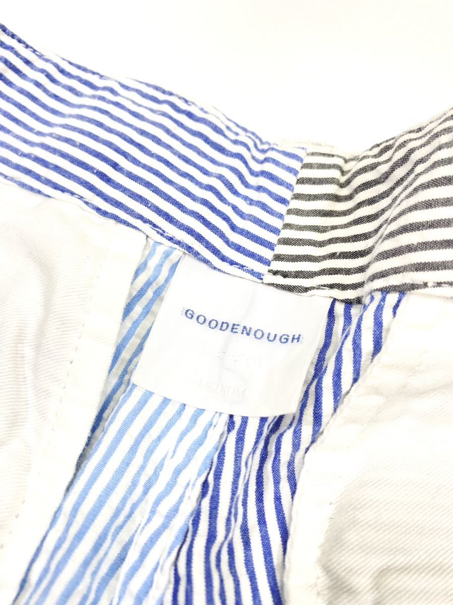 美品 Good Enough パッチワーク カーゴパンツ ストライプ ハーフ ショートパンツ グッドイナフ GE 藤原ヒロシ used old skate supreme 90s 販売日本 Good Enough パッチワークパンツ ワークパンツ/カーゴパンツ