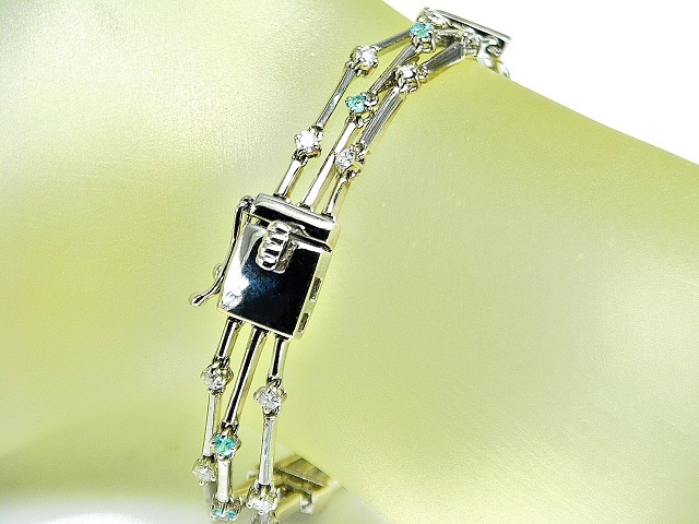 宝石屋本舗】天然パライバトルマリン0.25ct ダイヤモンド0.75ct K18WG