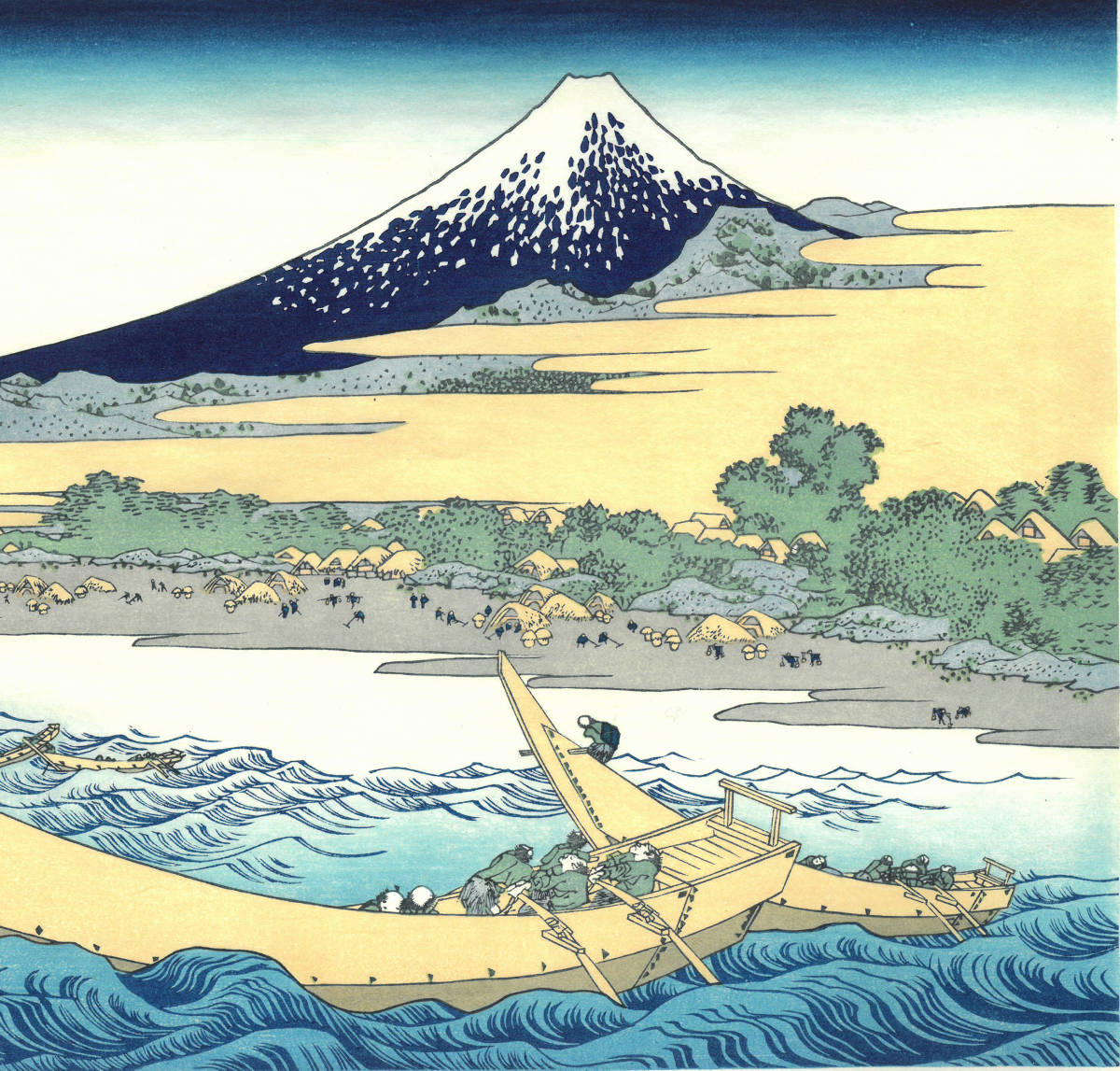 葛飾北斎 (Katsushika Hokusai) 木版画 富嶽三十六景 東海道江尻田子の