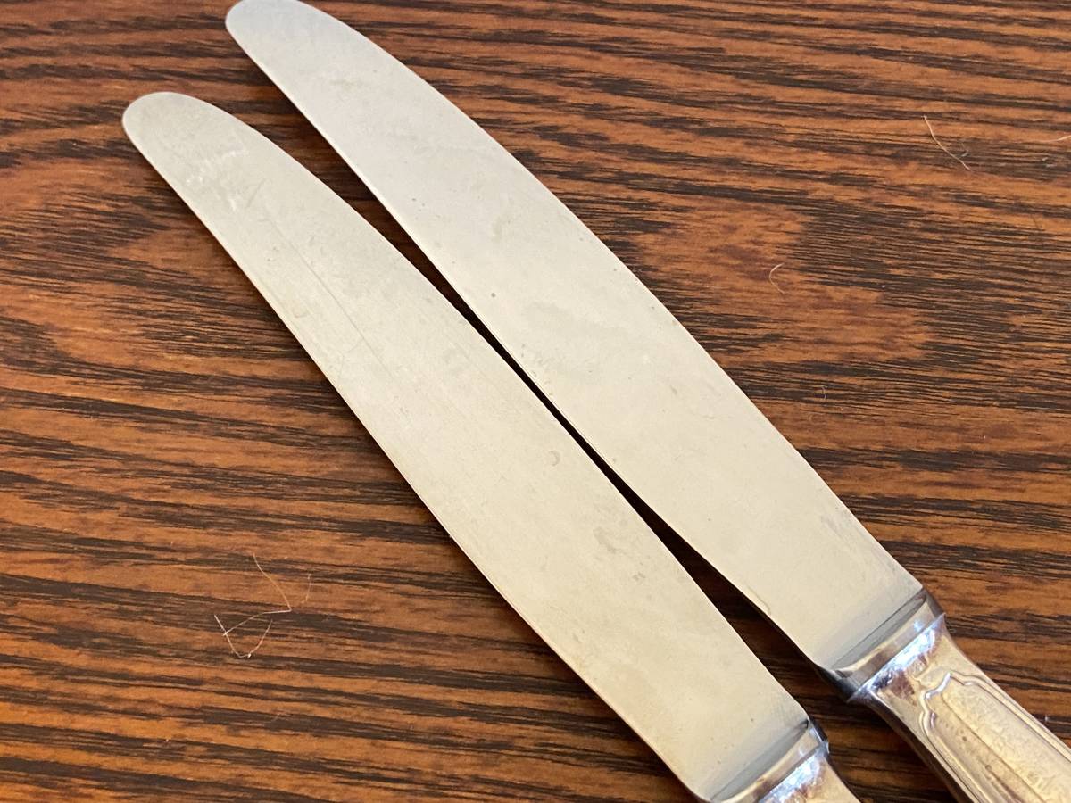 クリストフル  ヴェルサイユ 純銀メッキ製テーブルナイフ ２本 24.5cm/461-4の画像9