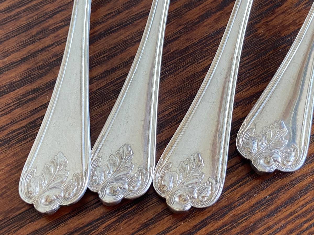  France Vintage silver plating made table Fork * spoon 8ps.@21.5cm / Louis 16./461-9