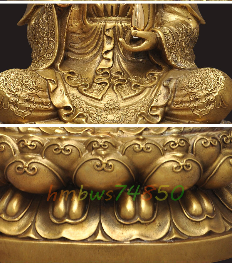「仏教法具 寺院用仏具」観自在菩薩 観音菩薩立像 仏像 真鍮製 仏教美術 高さ28cm_画像7