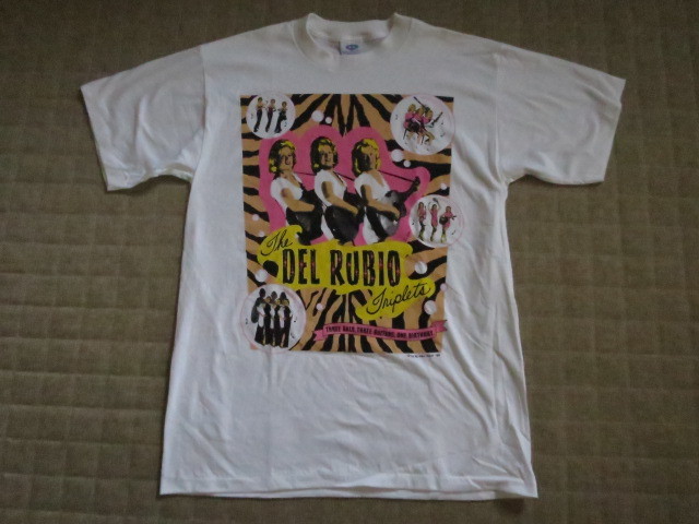 USA製 ビンテージ ８０S ９０S THE DEL RUBIO TRIPLETS 白 Tシャツ XL バンドT VINTAGE ５０S ガールズ 新品 DEADSTOCK デッドストック_画像1