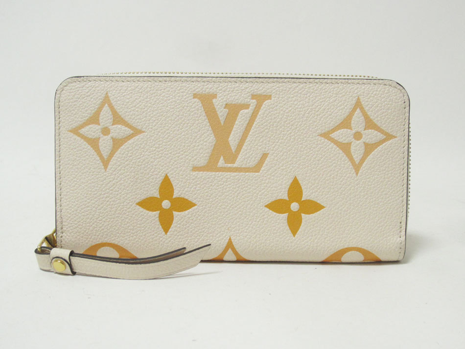 LOUIS VUITTON ルイヴィトン バイカラー モノグラム アンプラント レザー ジッピーウォレット ファスナー財布 M80402 超美品_画像1