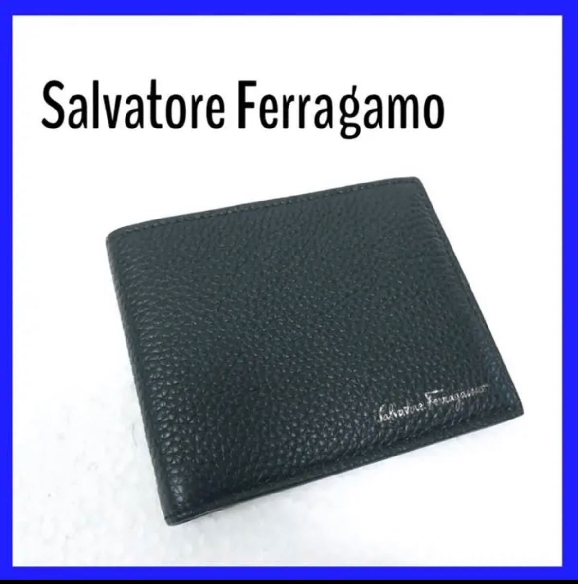 【本物志向の紳士にオススメ】Ferragamo フェラガモレザー 折財布 札入れ