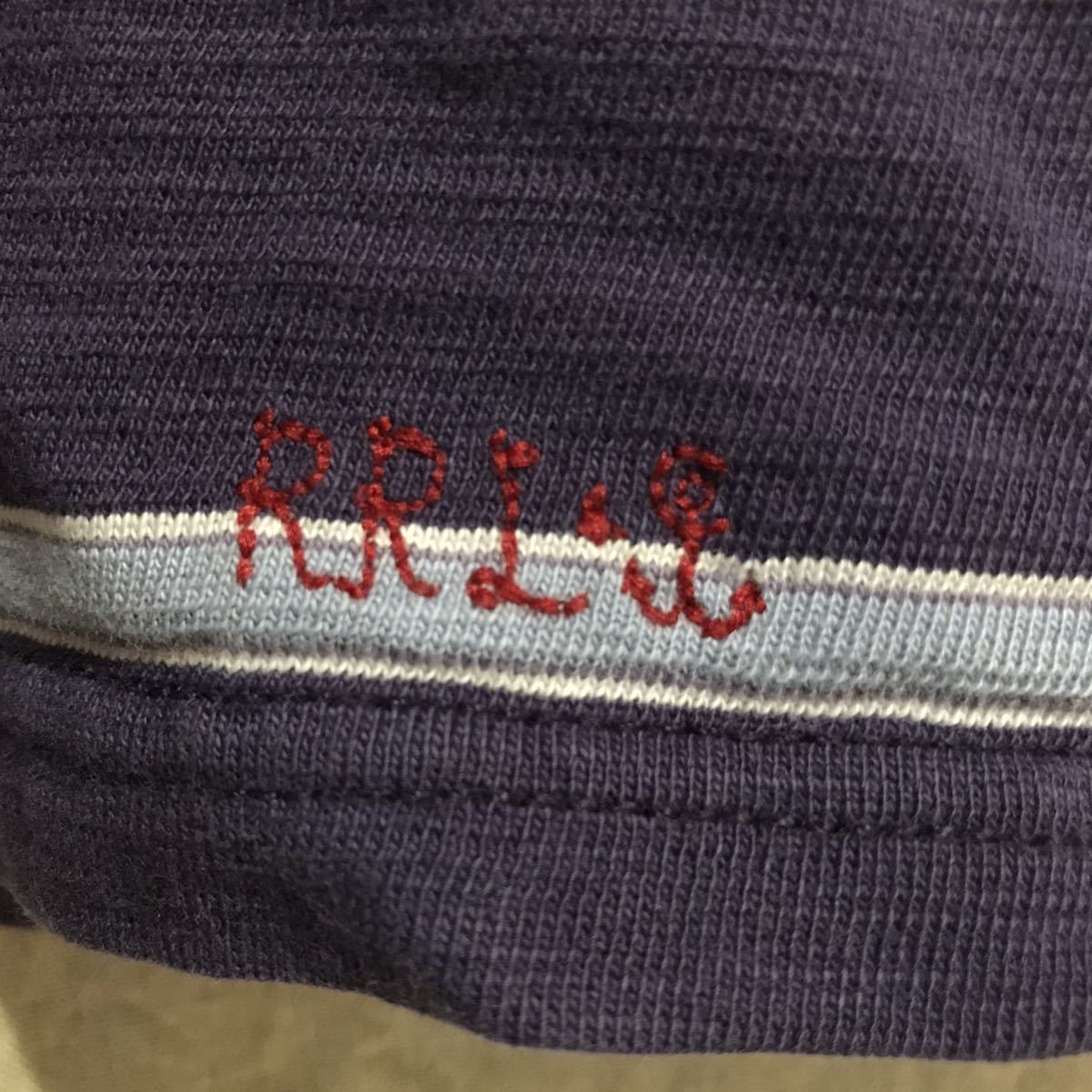 ジョニーデップ着用 RRL インディゴ ボーダー バスク Tシャツ M ジョニーデップ着用 RRL インディゴ ボーダー バスク Tシャツ M