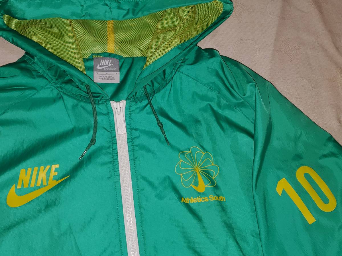 ナイキ 風車ロゴ ウインドジャケット 緑 / M ウインドライナー_胸と左袖