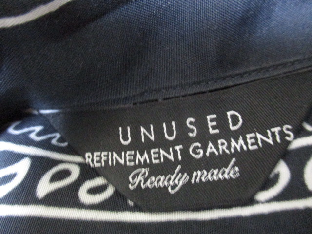 UNUSED 20SS US1796 Bandana open collar shirt バンダナ柄 オープンカラー シャツ 黒2