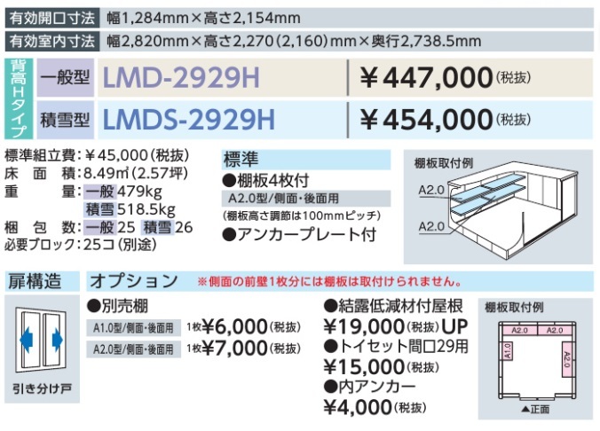 日本最大の 地域限定送料無料 限定地域以外は発送できません。 ヨドコウ ヨド物置 エルモ 一般型 LMD-2929H - ヨド - hlt.no