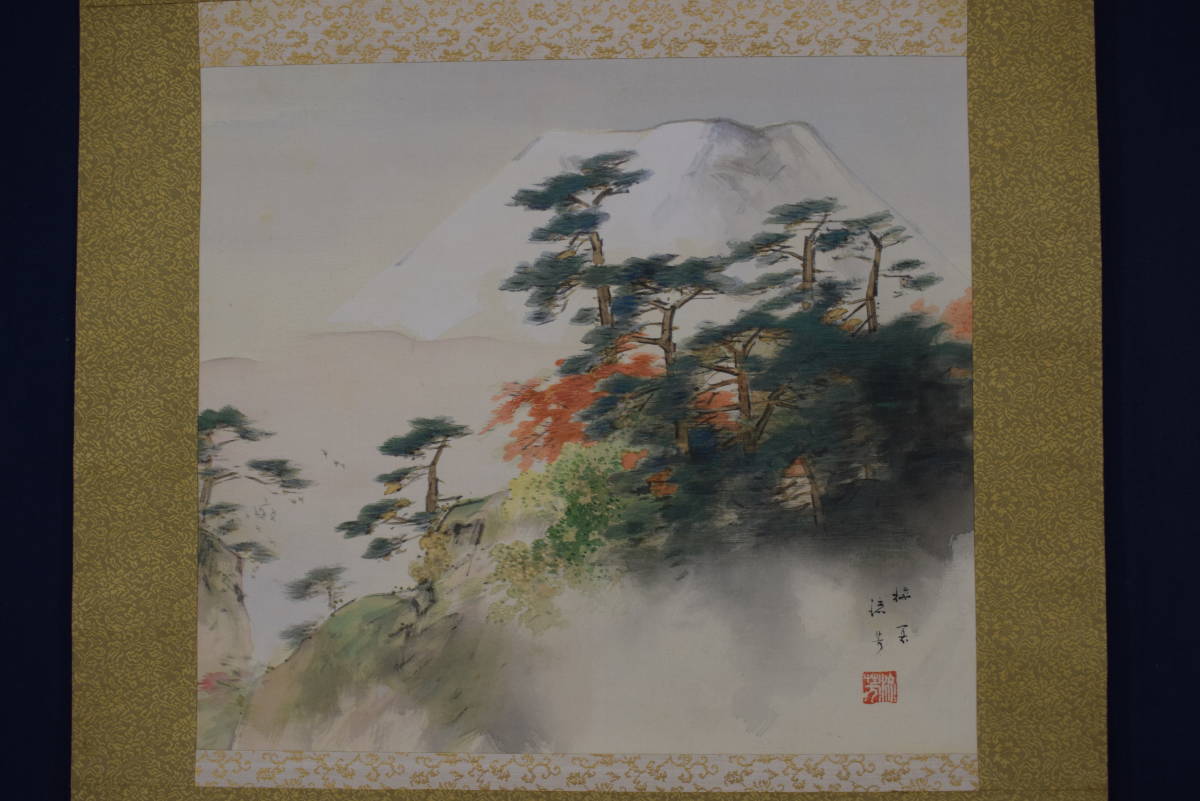  genuine work / river island plum ./ Mt Fuji autumn . map / width thing // hanging scroll * Treasure Ship *Y-184 JM