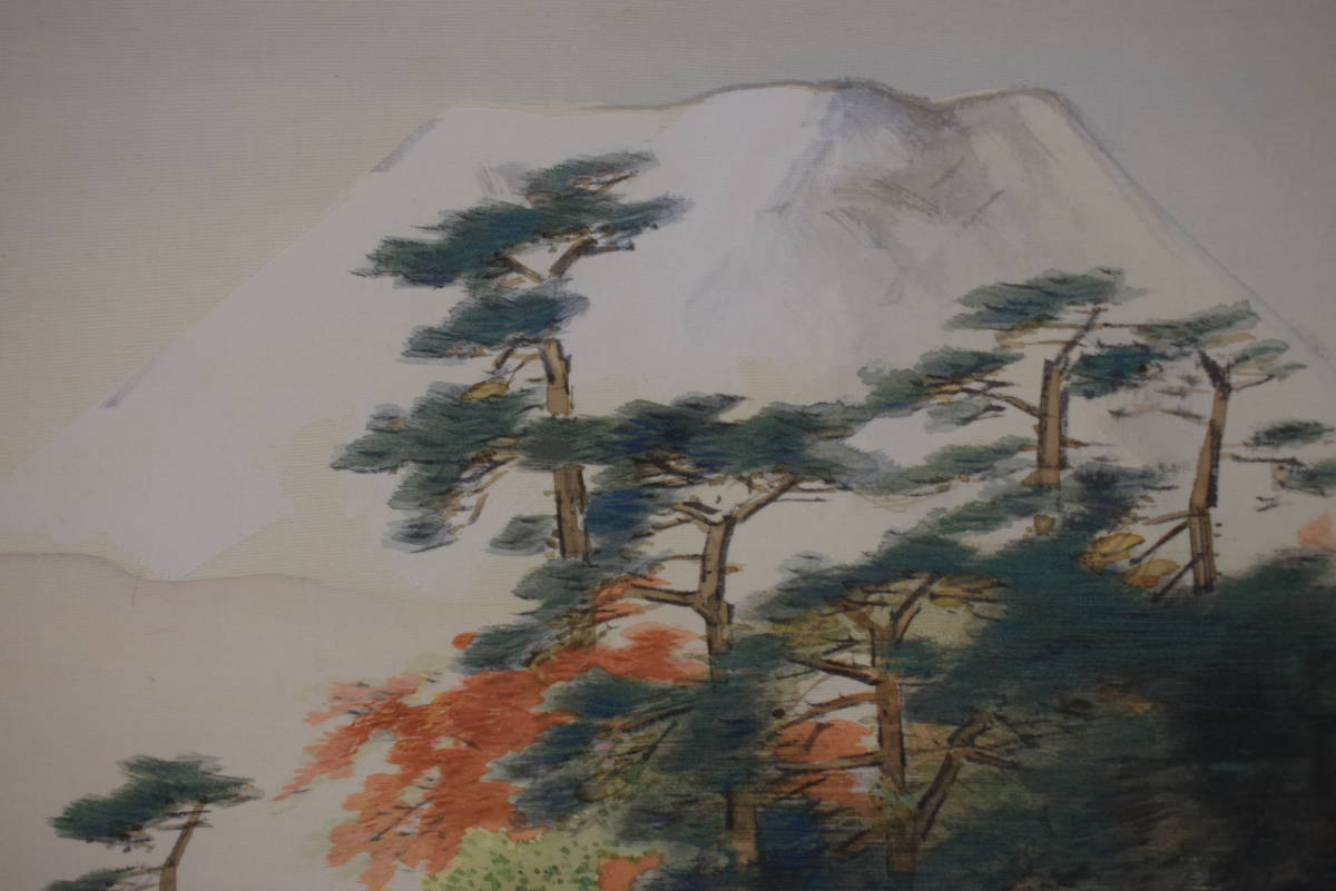  genuine work / river island plum ./ Mt Fuji autumn . map / width thing // hanging scroll * Treasure Ship *Y-184 JM