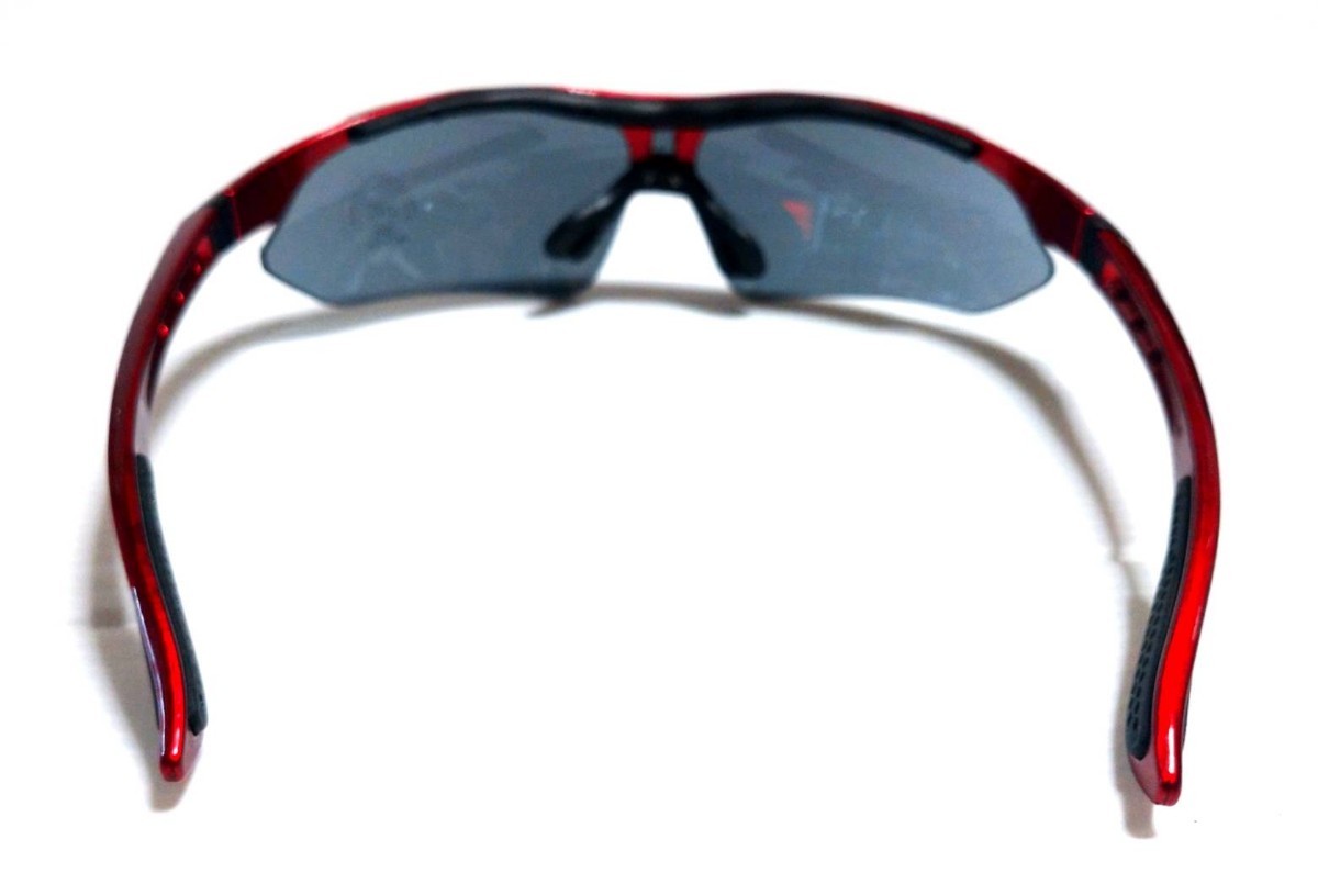 スポーツサングラス レンズ 5色 & 付属品付き レッド