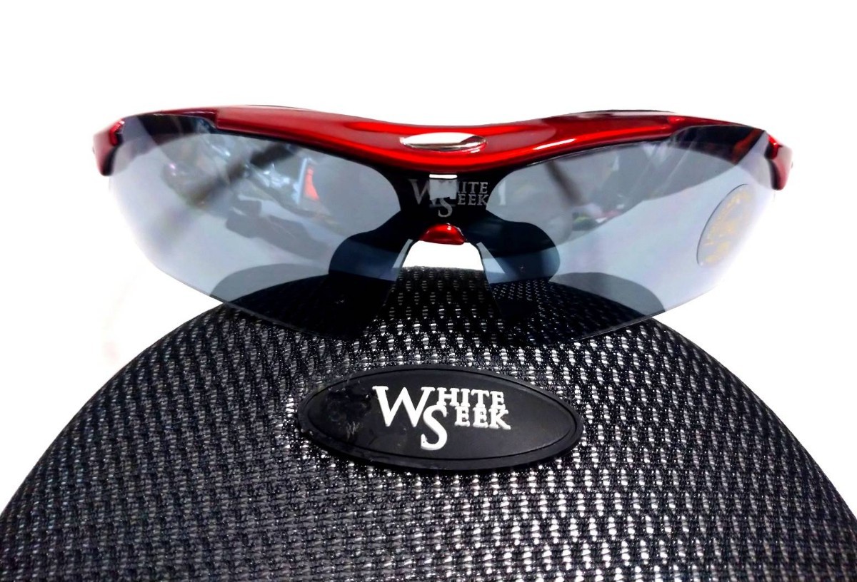 スポーツサングラス レンズ 5色 & 付属品付き レッド