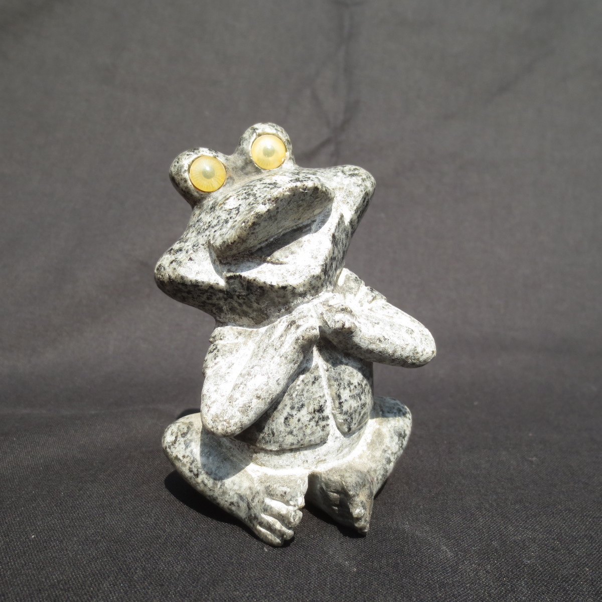 蛙 かえる カエル 正規逆輸入品 本日特価 ひょうきん かわいい Frog 置物 雑貨 KA02 御影石のオブジェ 石のフロッグ 置き物 送料無料