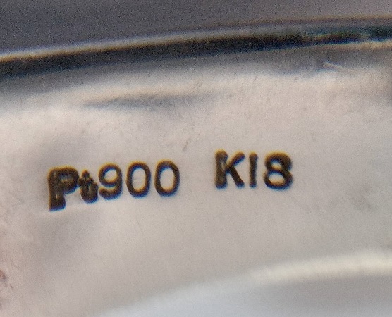 K18 YG Pt900 プラチナ　14.3g　印台　リング　14号_画像4