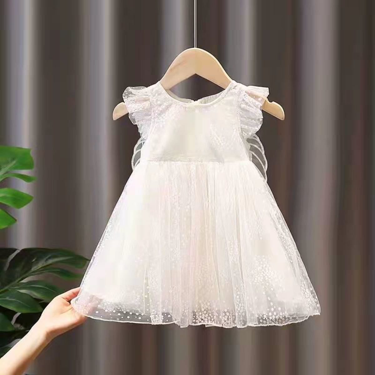 リングガール　ベビードレス　ワンピース　子供ワンピース　 女の子服　プレゼント　ホワイト　可愛い　新品
