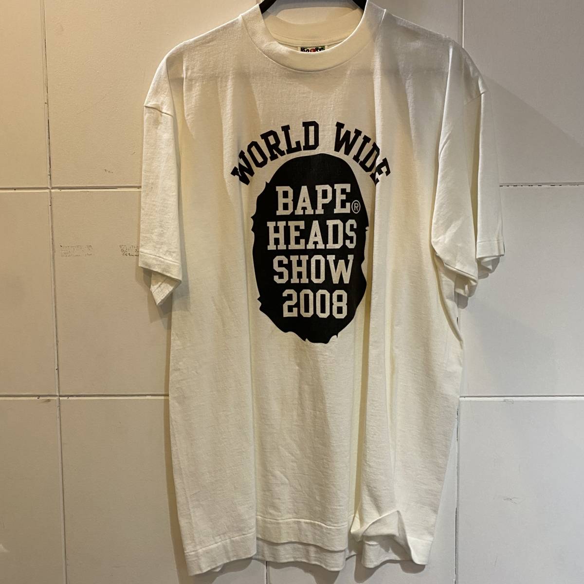 A BATHING APE 08 HEADS SHOW TEE Lサイズ アベイシングエイプ ヘッズ ショー ファレルウィリアムス サイン入り