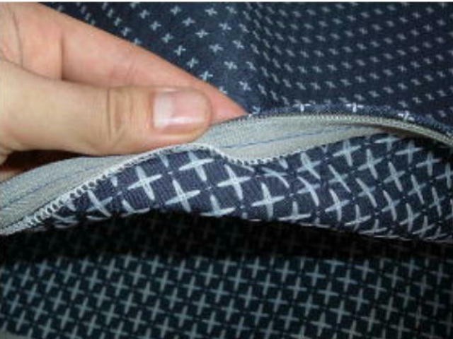  urethane zabuton 55×59cm.. stamp size (.. weave pattern ) tea color, made in Japan, pillowcase, stylish, largish, peace .