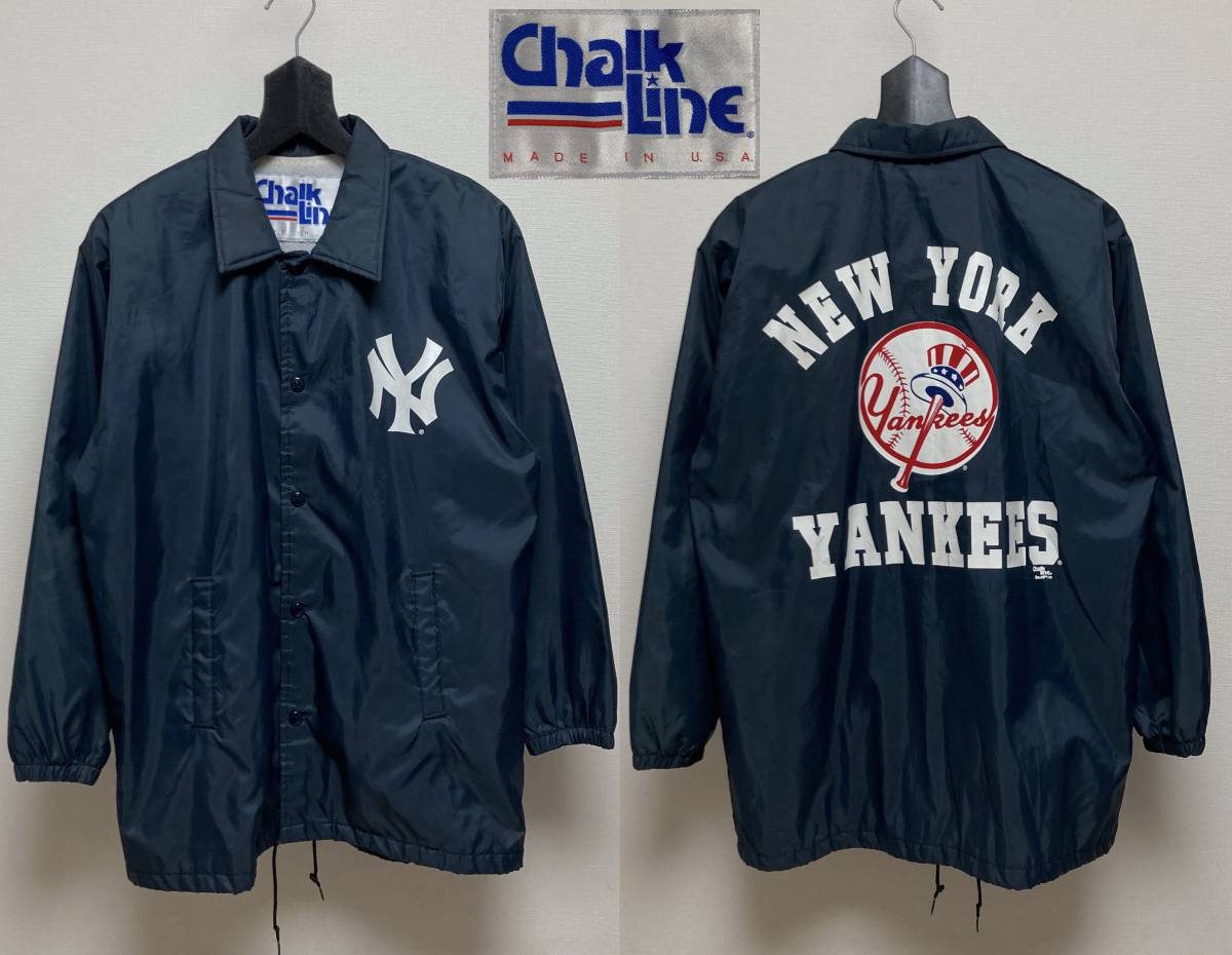 レアモデル 92年コピーライト MLB ヤンキース Chalk Line USA製 90s コーチジャケット ブルゾン スタジャン