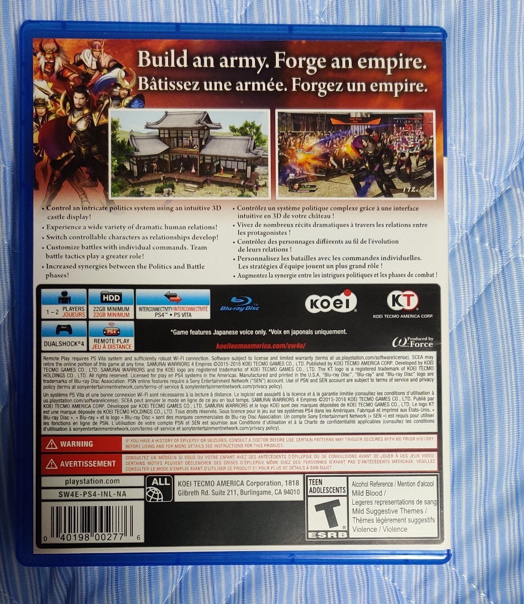 戦国無双4 Empires 北米版 PS4