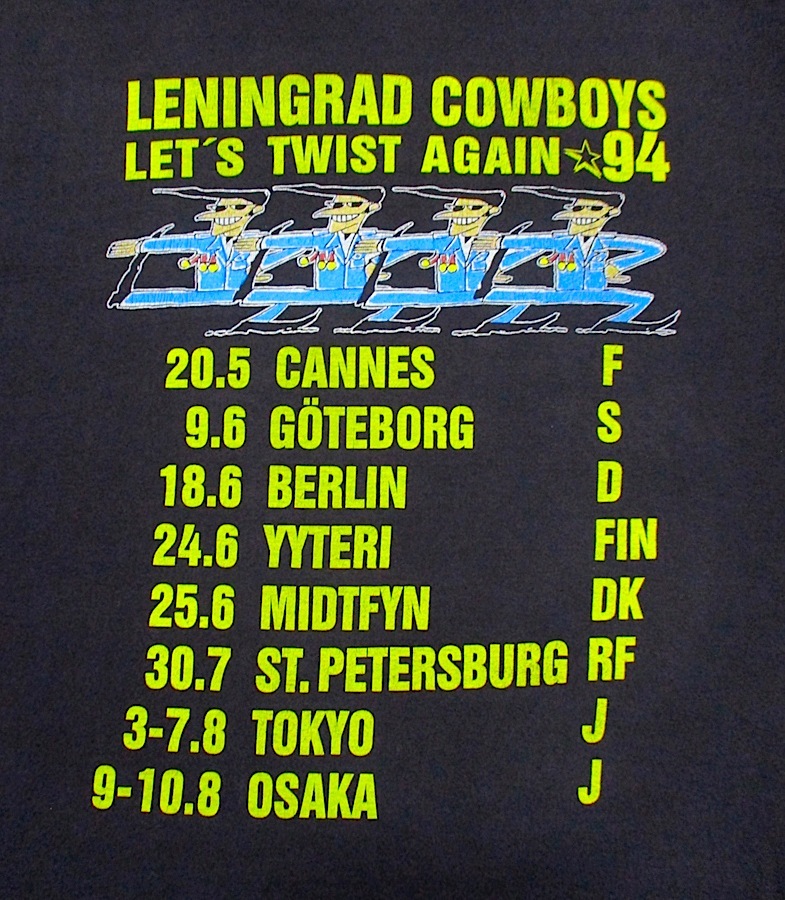 当時物 90s Vintage　LENINGRAD COWBOYS　LET'S TWIST AGAIN 94　レイングラード・カウボーイズ ツアー Tシャツ　黒 Lサイズ_画像8