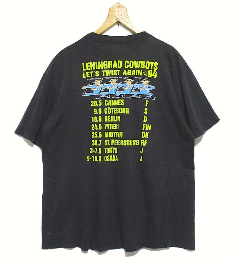 当時物 90s Vintage　LENINGRAD COWBOYS　LET'S TWIST AGAIN 94　レイングラード・カウボーイズ ツアー Tシャツ　黒 Lサイズ_画像2