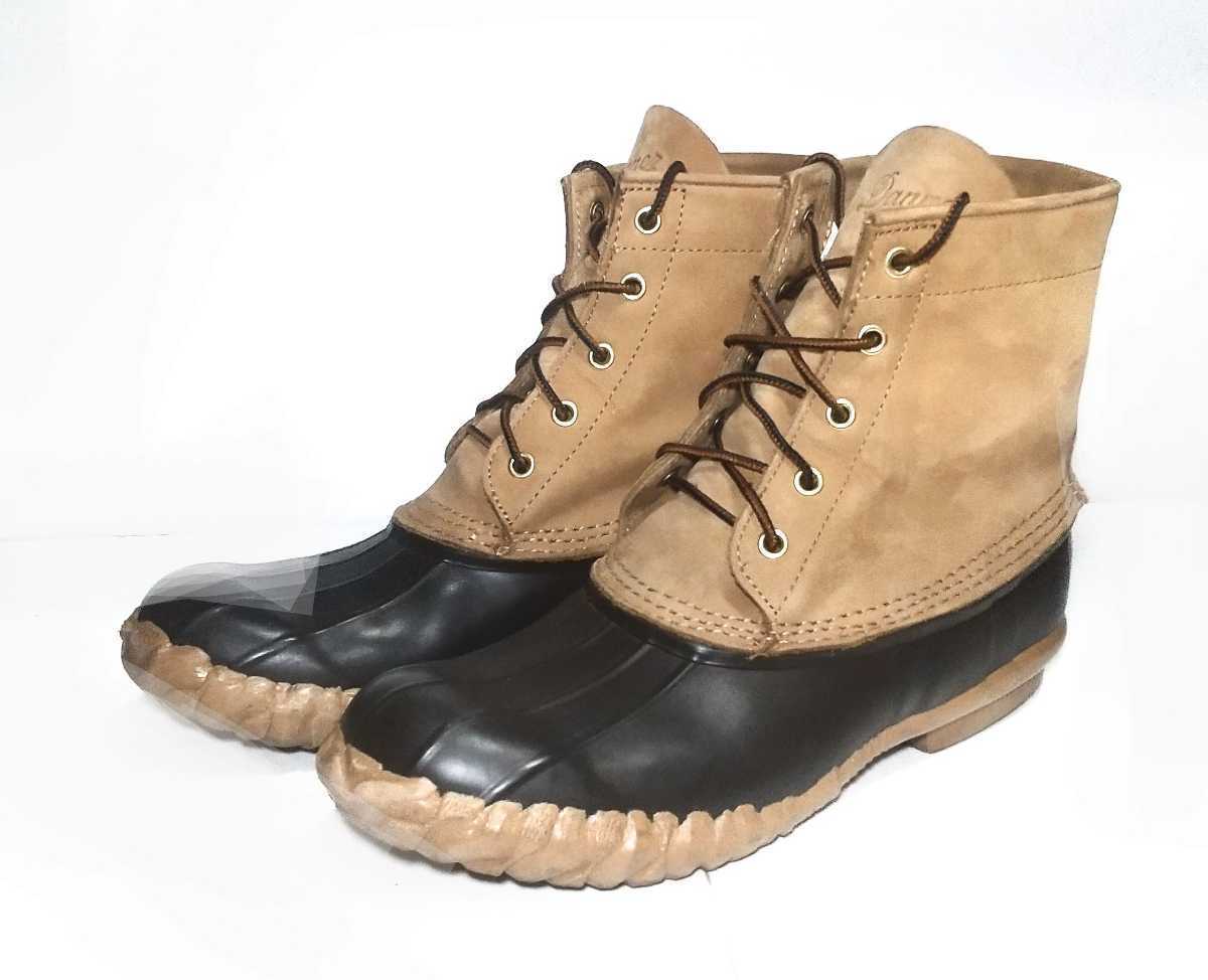 即決 Danner ダナー メンズ SLUSHER 5EYELETSブーツ 型番D-9602 US10D(28cm位) ゴムソール Camel キャメル色 アウトドア カジュアル 中古