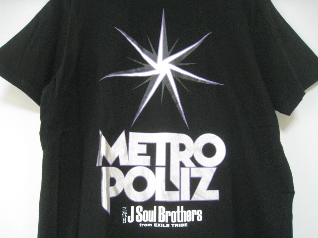 三代目 J Soul Brothers ジェイソウルブラザーズ ツアー ライブ グッズ トップス Tシャツ 半袖 丸首 黒 ブラック Mサイズ METRO POLIZ_画像3