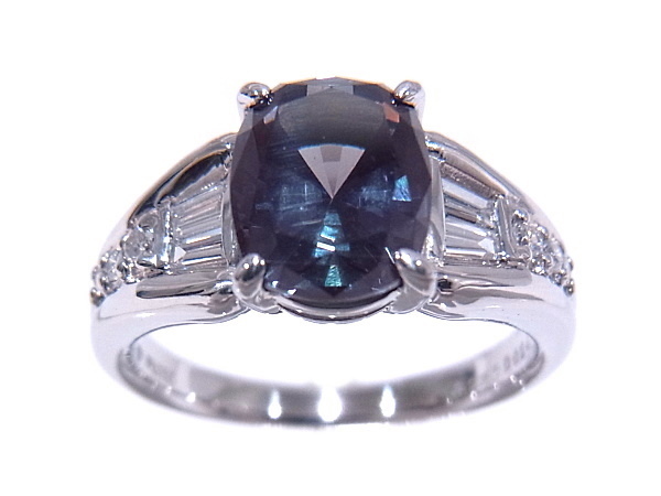 Pt950 platinum 950 ring ring kre sun veil compound alexandrite diamond [ used ][ degree A][ beautiful goods ]